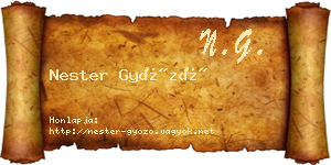 Nester Győző névjegykártya
